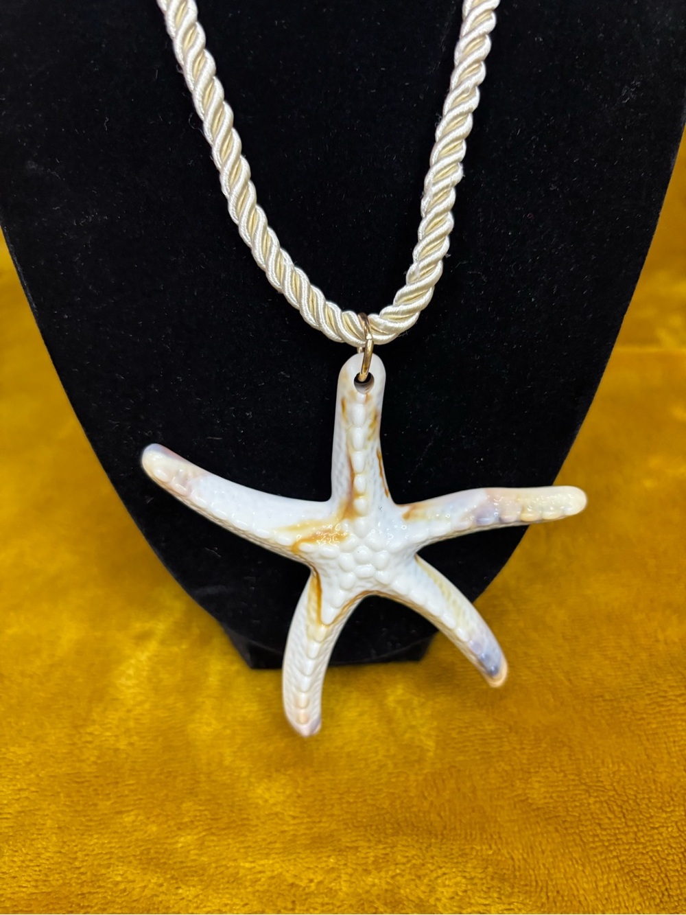 White Ceramic Starfish Pendant Necklace - Coastal Home Accent